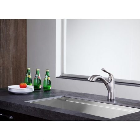 Anzzi Di Piazza Single-Handle Pull-Out Kitchen Faucet, Brushed Nickel KF-AZ205BN